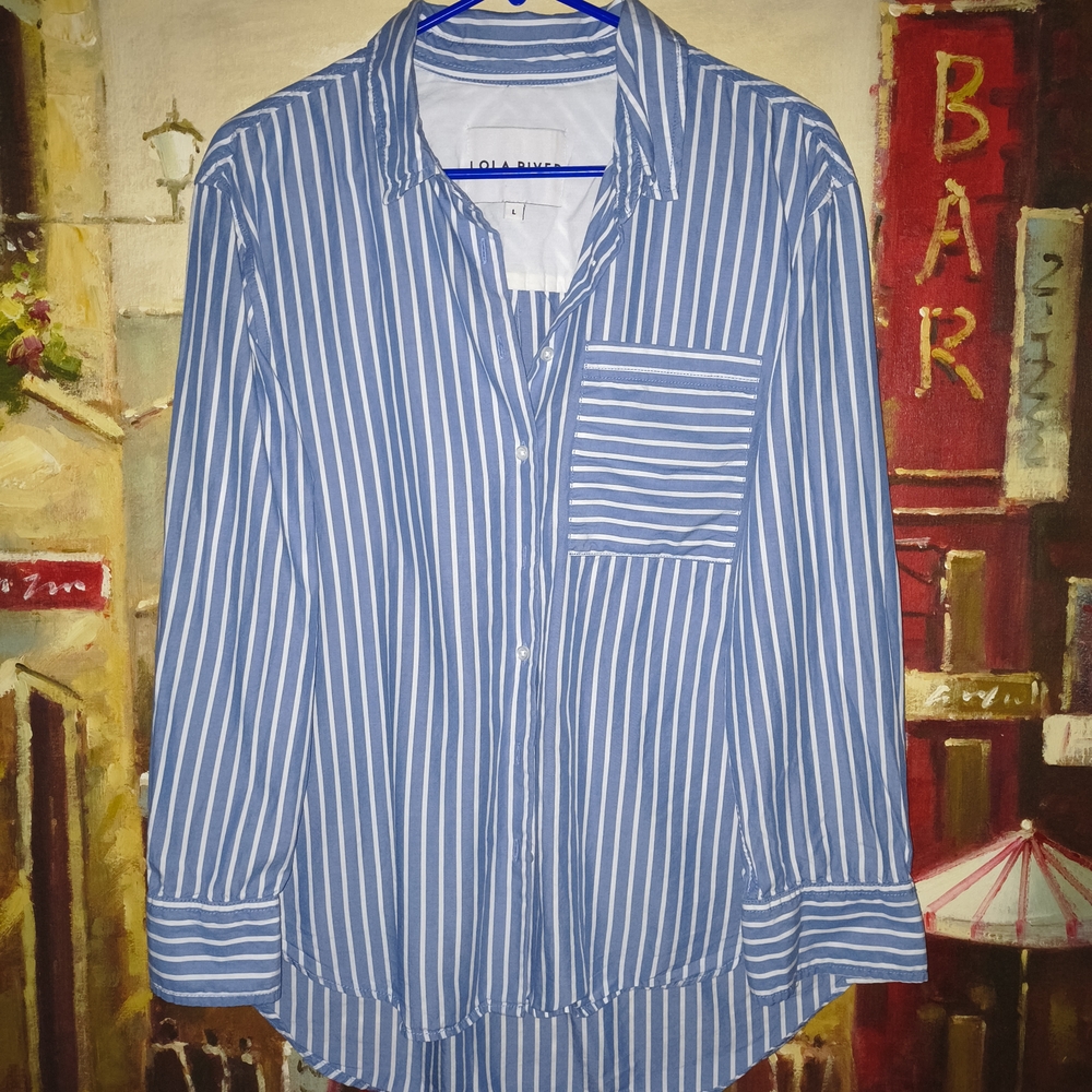 Lola River Striped Button-Up Shirt